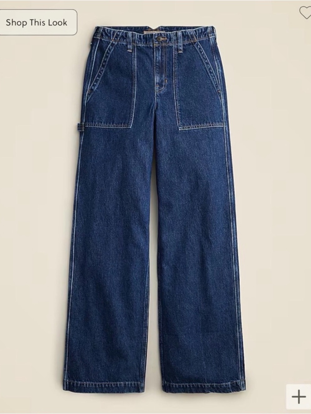 Wide-Leg Dark Blue Denim Jeans - Casual Flare - Picture 2 of 7